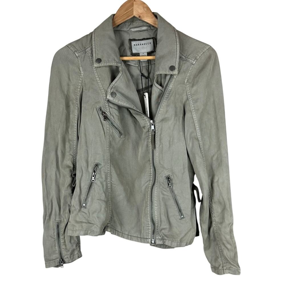 Anthropology Marrakech Ronika Draped Moto Jacket Gray Women's Size XS NWT